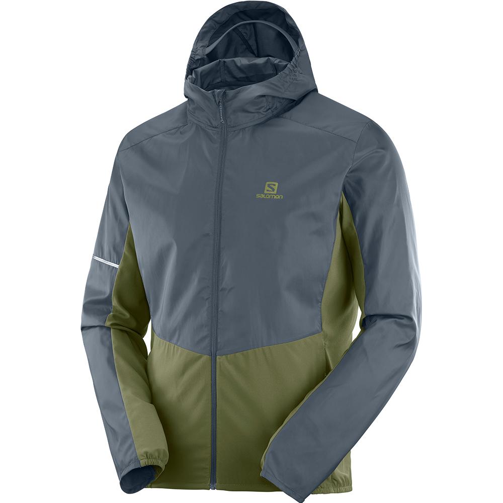 Salomon Singapore Mens Jackets - AGILE FZ M Olive | 73026-EGJX